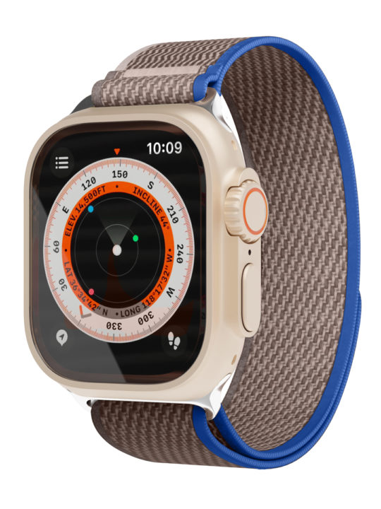 Ремешок нейлоновый VLP Trail Band  для Apple Watch 42/44/45/49mm, синий-серый