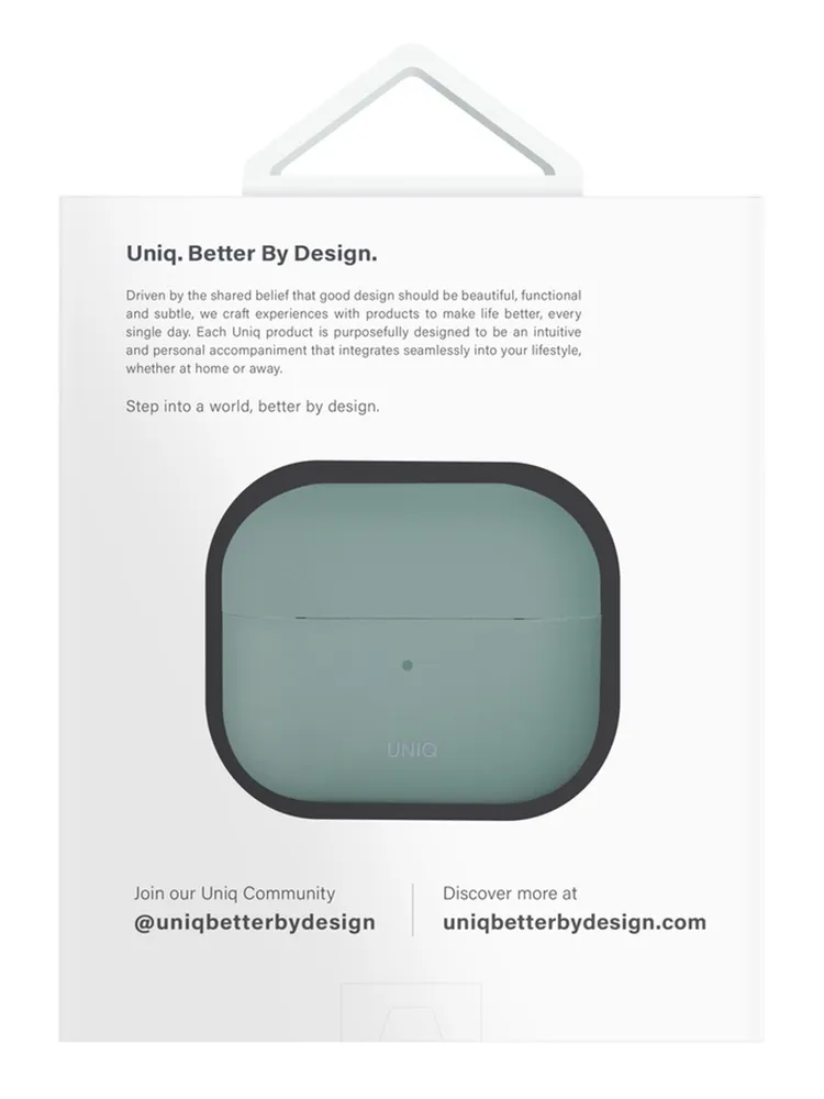 Защитный чехол Uniq Lino Silicone Case для Airpods 4, мятный