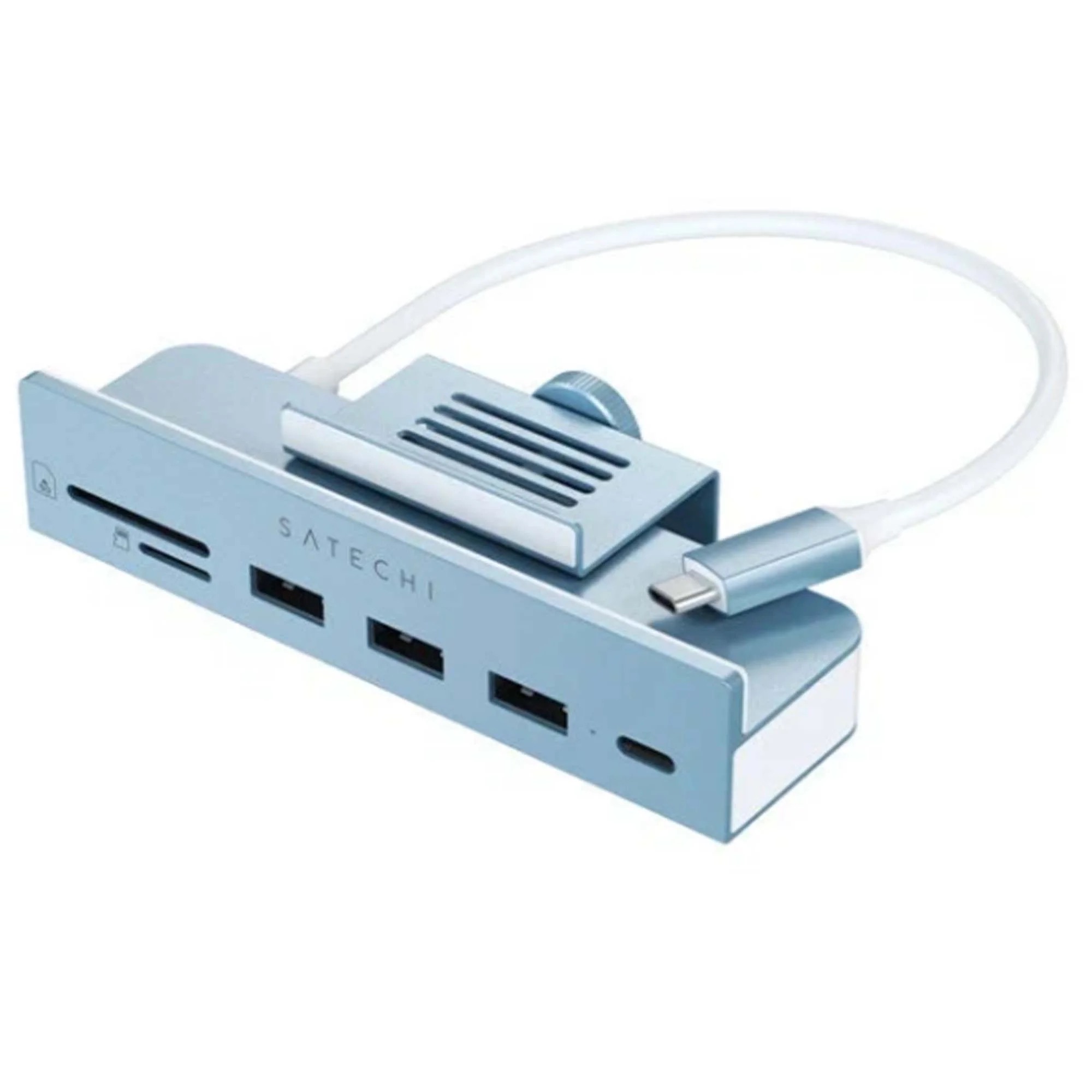 USB-C-концентратор Satechi Aluminum USB-C Clamp Hub для 24" iMac, синий