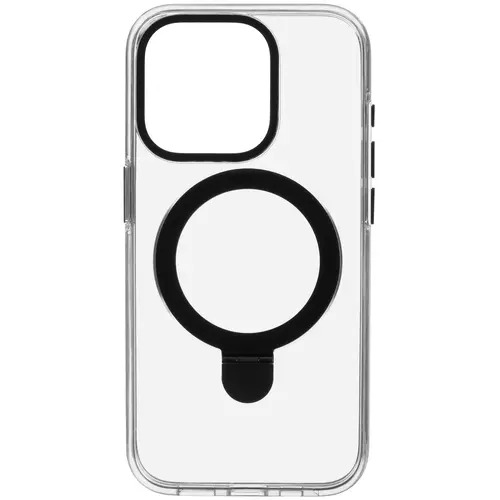 Чехол защитный "vlp" Ring Case с MagSafe подставкой для iPhone 15 Pro, черный