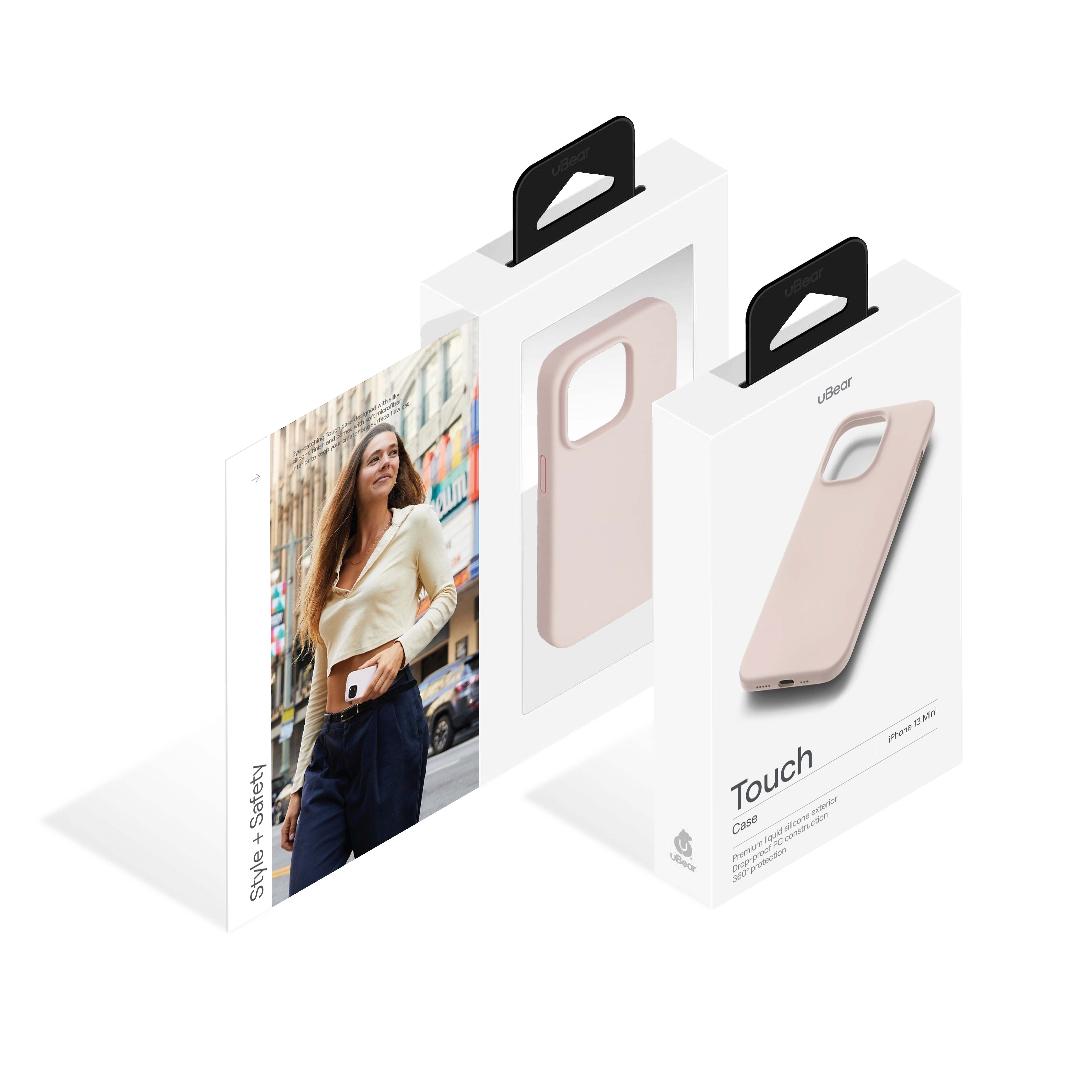 Touch Case (Liquid silicone) for iPhone 13 mini. Магнитная упаковка, розовый