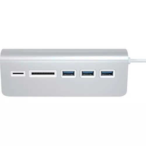 USB-хаб и кардридер Satechi Aluminum USB 30 Hub & Card Reader Интерфейс USB 3 порта USB 30 , слоты для карты памяти SD и microSD, серебряный