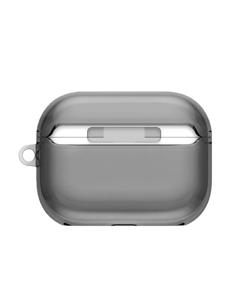 На фото изображено Чехол Uniq Glase TPU для AirPods Pro 3, Glossy Smoke