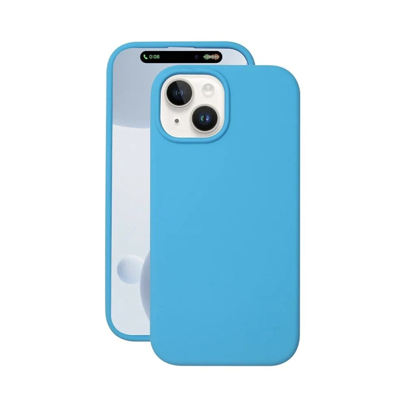Чехол Liquid Silicone Case Pro Magsafe для Apple iPhone 15, голубой, Deppa