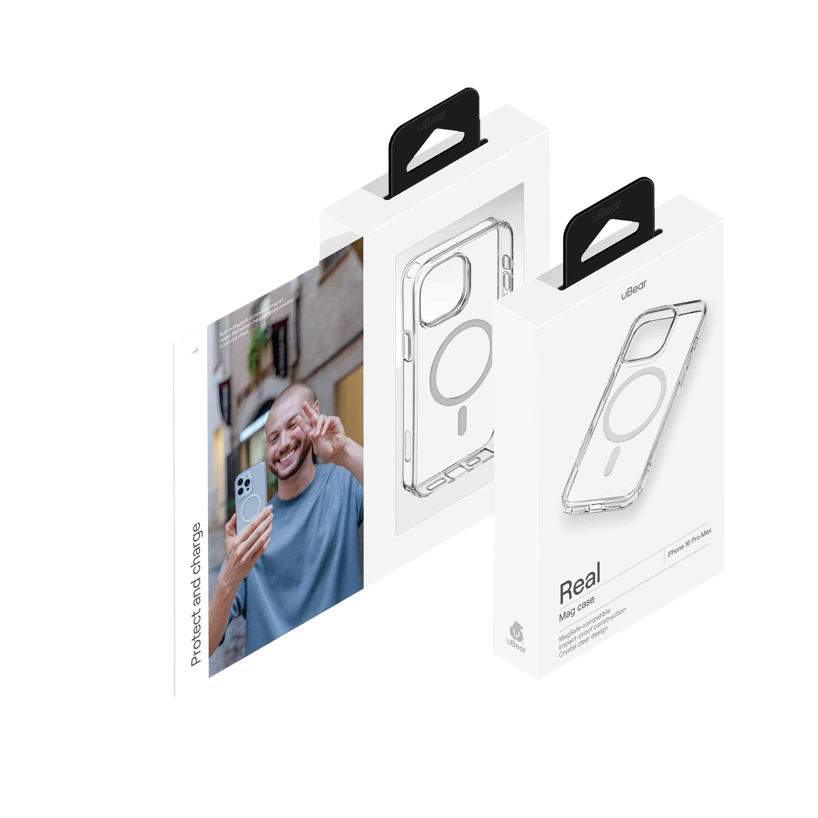 Чехол защитный uBear Real Mag Case для iPhone 16 Pro Max, прозрачный