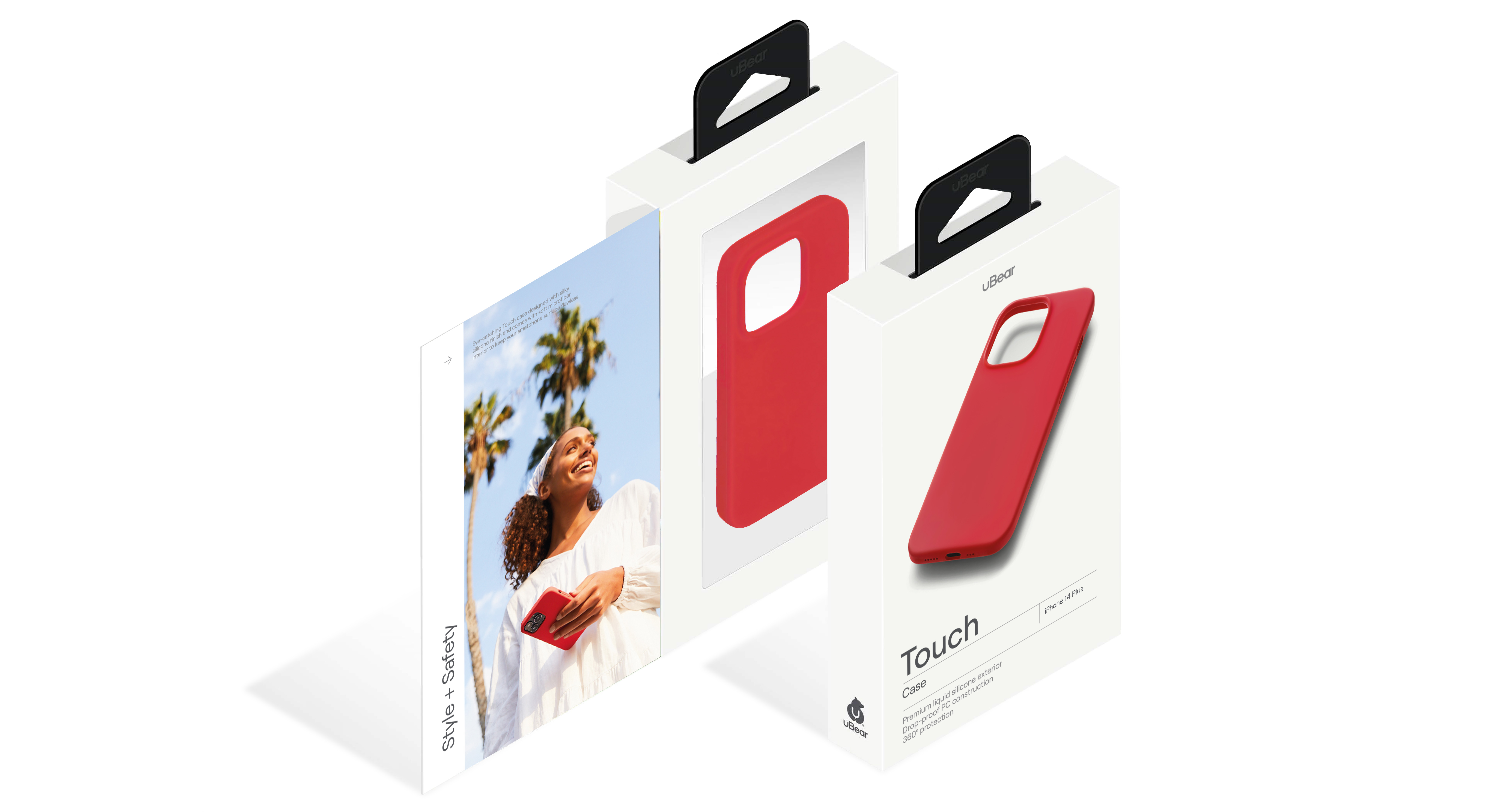 Чехол защитный uBear Touch Case для  iPhone 14 Plus, силикон, софт-тач, красный