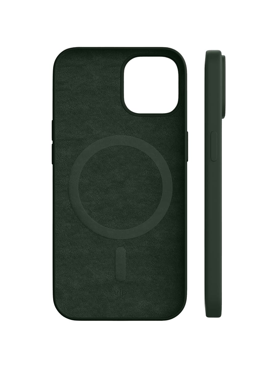 Чехол защитный "vlp" Silicone case с MagSafe для iPhone 14 Plus, темно-зеленый