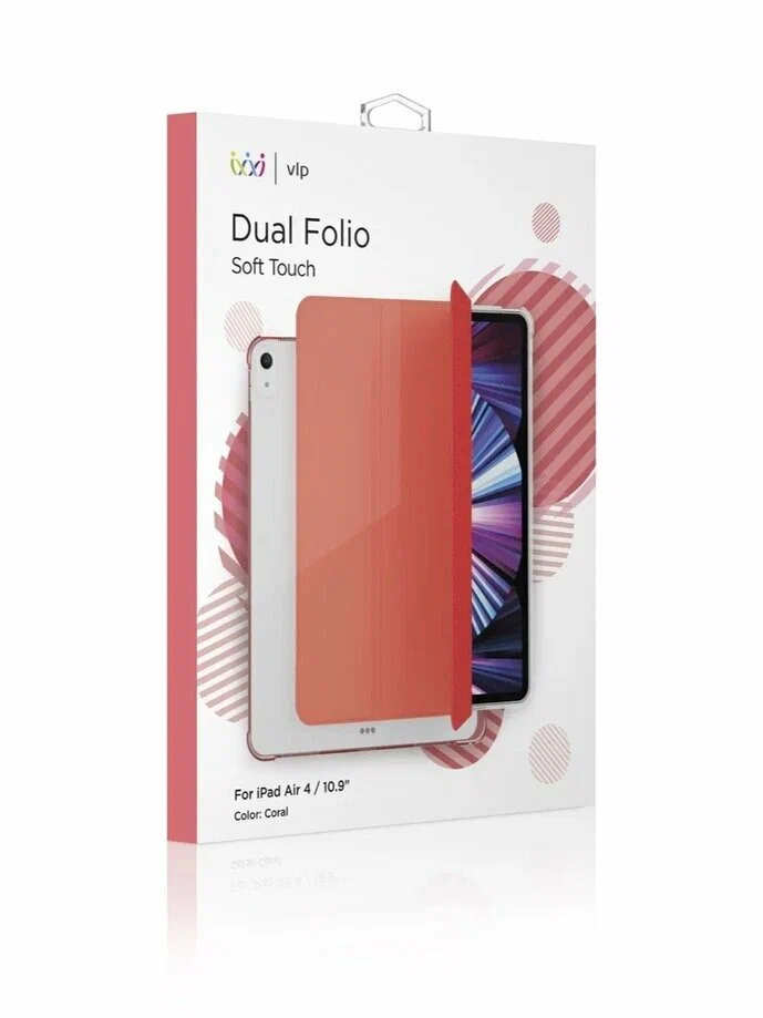 Чехол защитный "vlp" Dual Folio для iPad Air 2020 (10.9''), коралловый