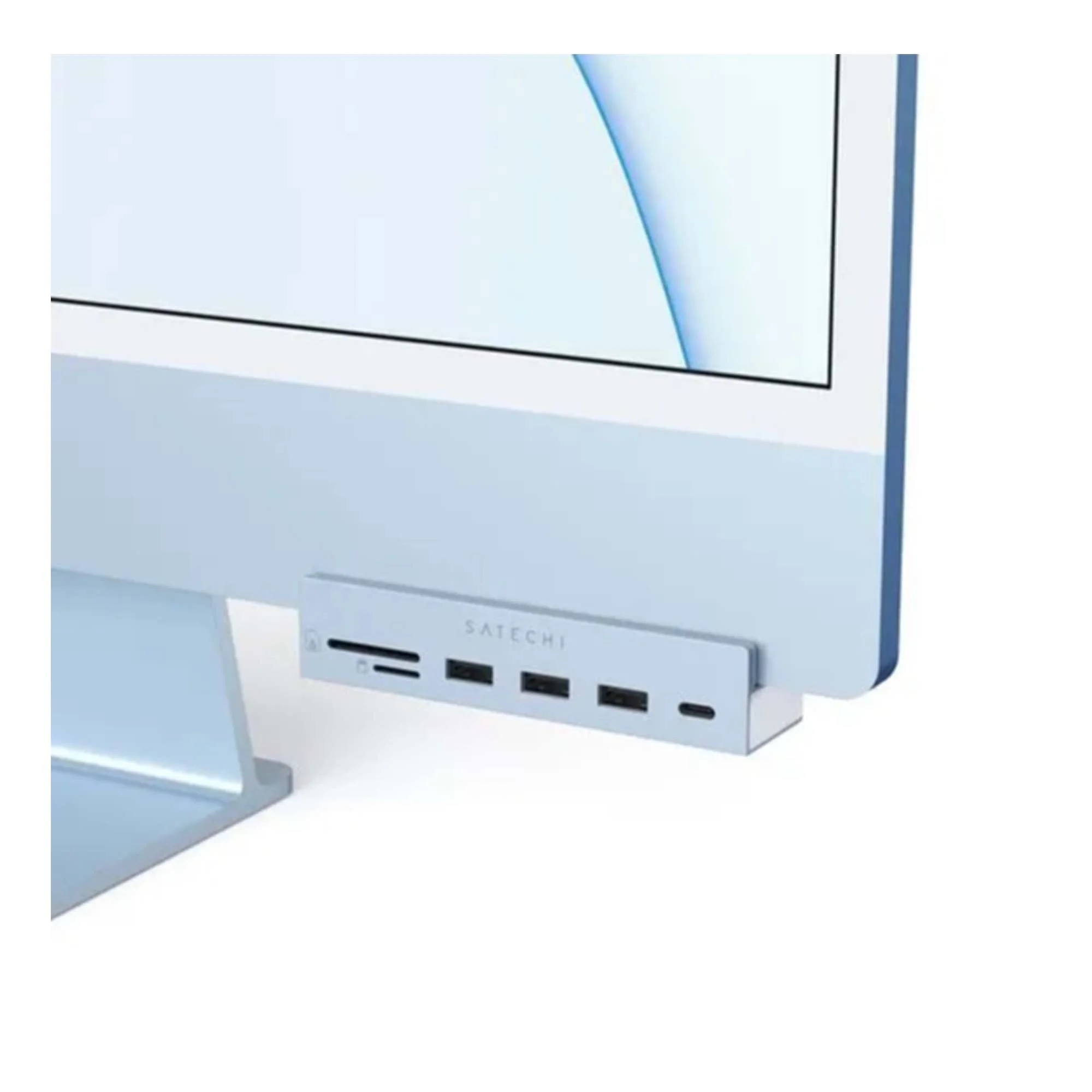 USB-C-концентратор Satechi Aluminum USB-C Clamp Hub для 24" iMac, синий