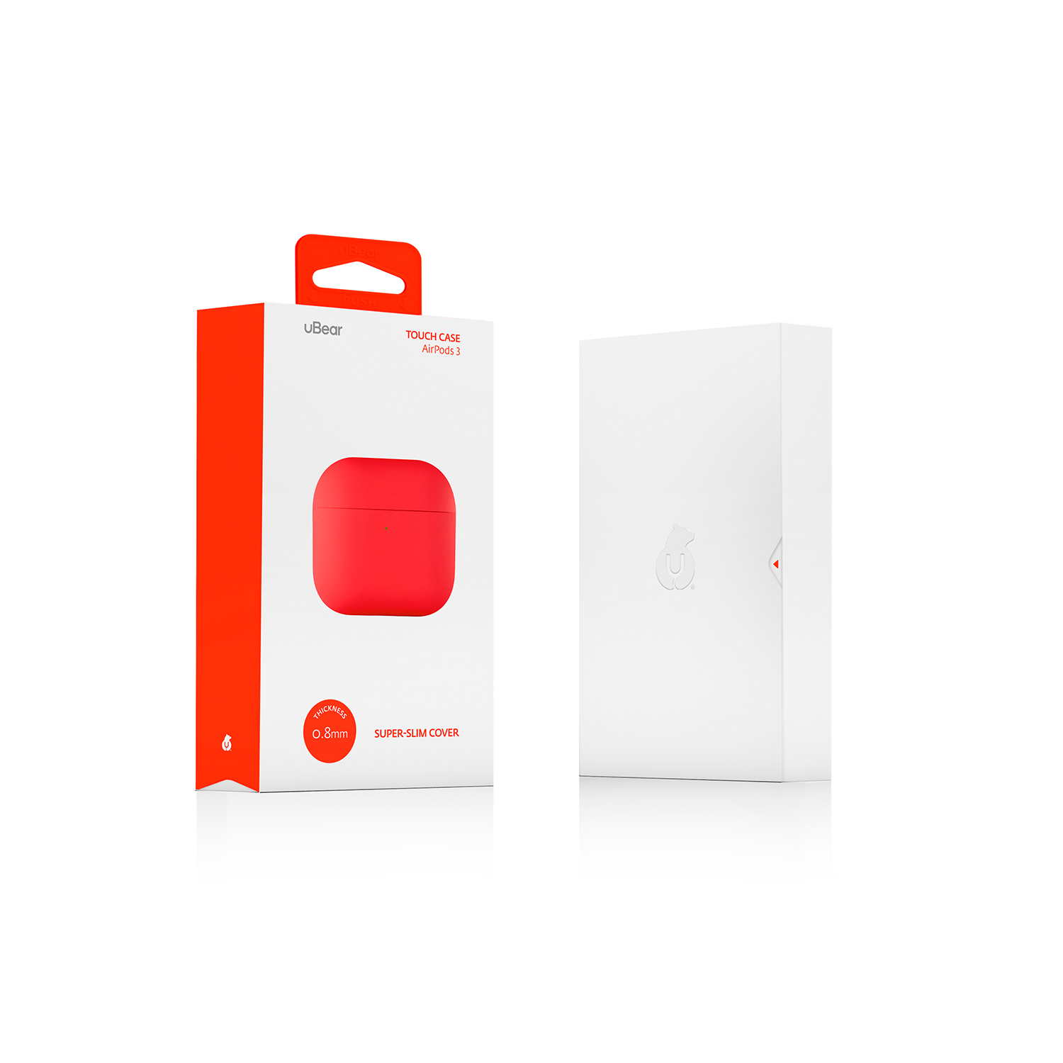 Ультратонкий силиконовый чехол Touch case для AirPods 3, красный