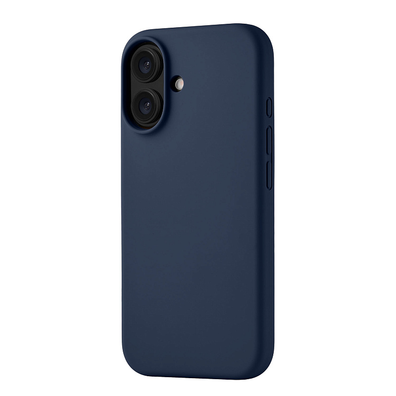 Чехол защитный uBear Touch Mag Case для iPhone 16, MagSafe совместимый, силикон, софт-тач, темно-синий