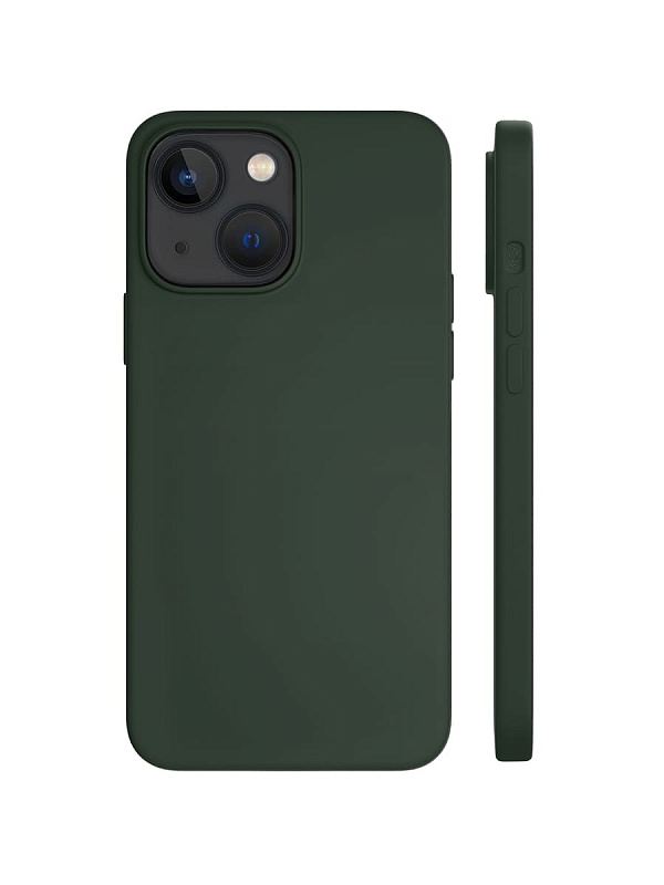Чехол защитный VLP Silicone case с MagSafe для iPhone 14 Plus, темно-зеленый