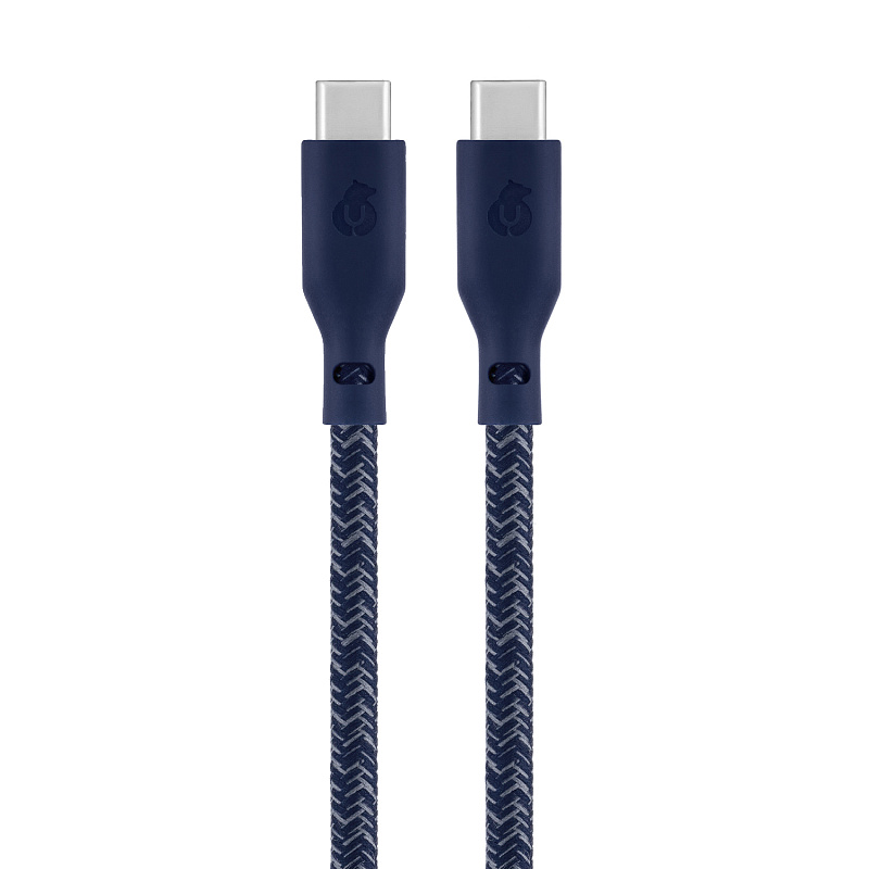 Зарядный кабель uBear Trend, USB-C|USB-С,140Вт, 2,4м, синий