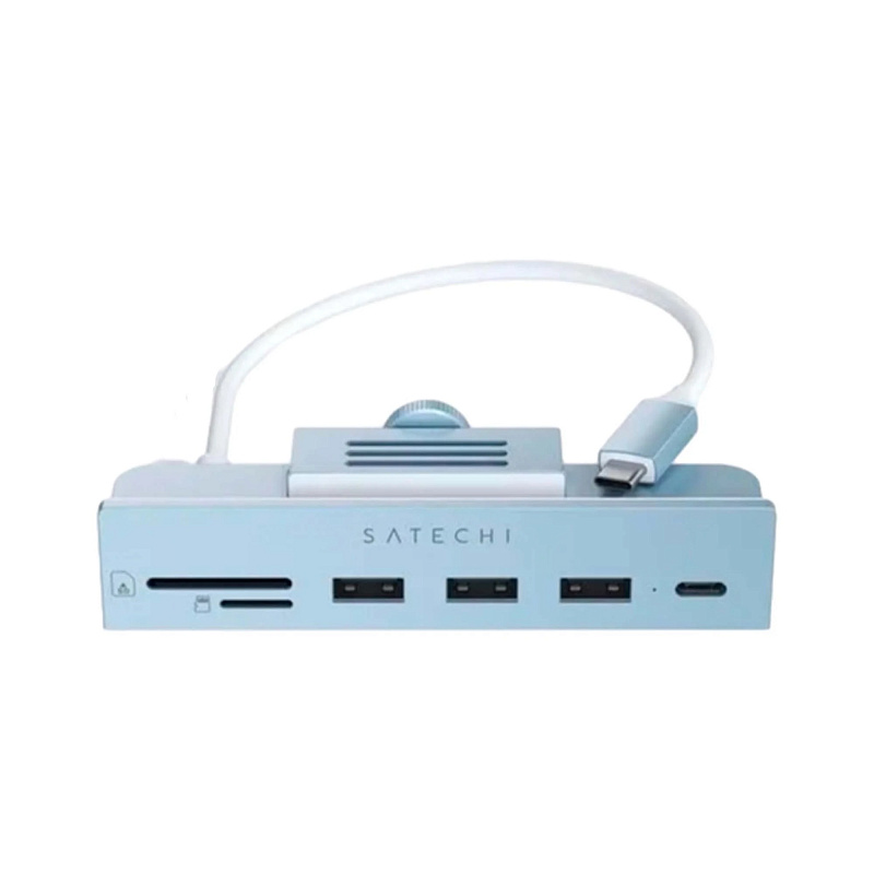 USB-C-концентратор Satechi Aluminum USB-C Clamp Hub для 24" iMac, синий