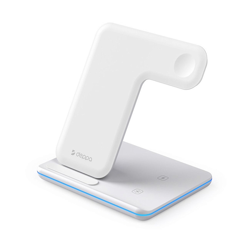 Зарядная станция Deppa 3 в 1 Charging Stand Neo: iPhone, Apple Watch, Airpods, 20 Вт, белый