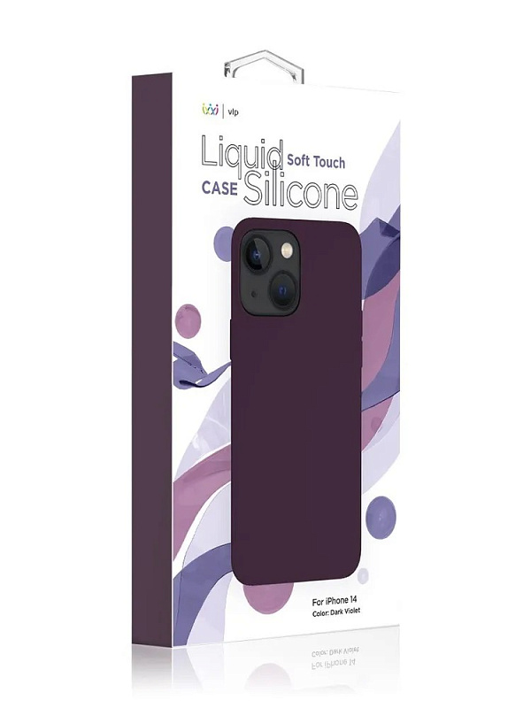 Чехол защитный VLP Silicone case для iPhone 14, темно-фиолетовый