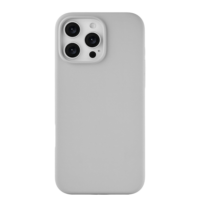 Чехол защитный uBear Touch Mag Case для iPhone 16 Pro Max, MagSafe совместимый, силикон, софт-тач, cветло-серый