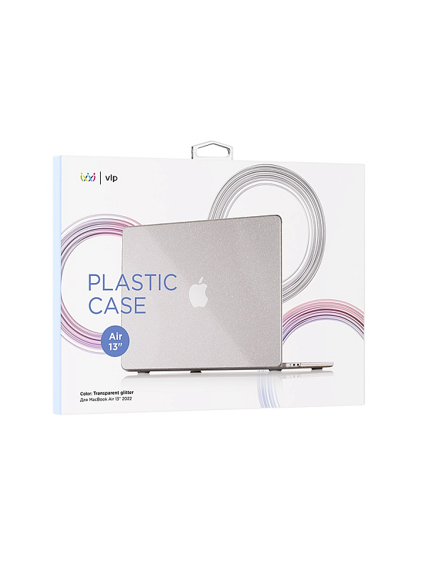 Чехол защитный VLP Plastic Case для MacBook M2 Air13 2022, с блестками