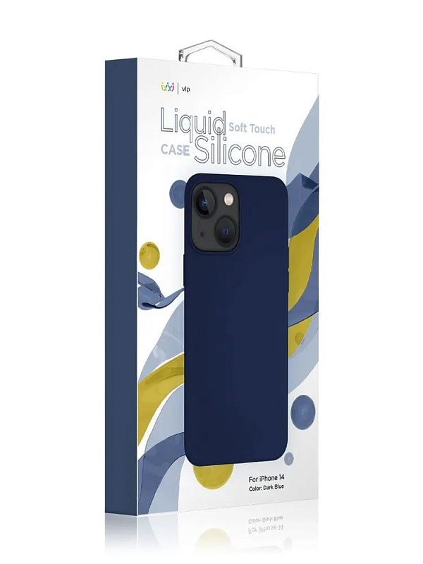 Чехол защитный VLP Silicone case для iPhone 14, темно-синий