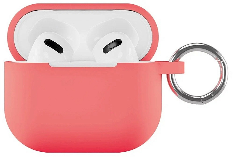Чехол силиконовый VLP Soft Touch, с кольцом, для AirPods 3, коралловый
