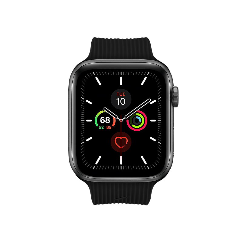 Ремешок для часов Apple Watch  44мм, cиликоновый черный