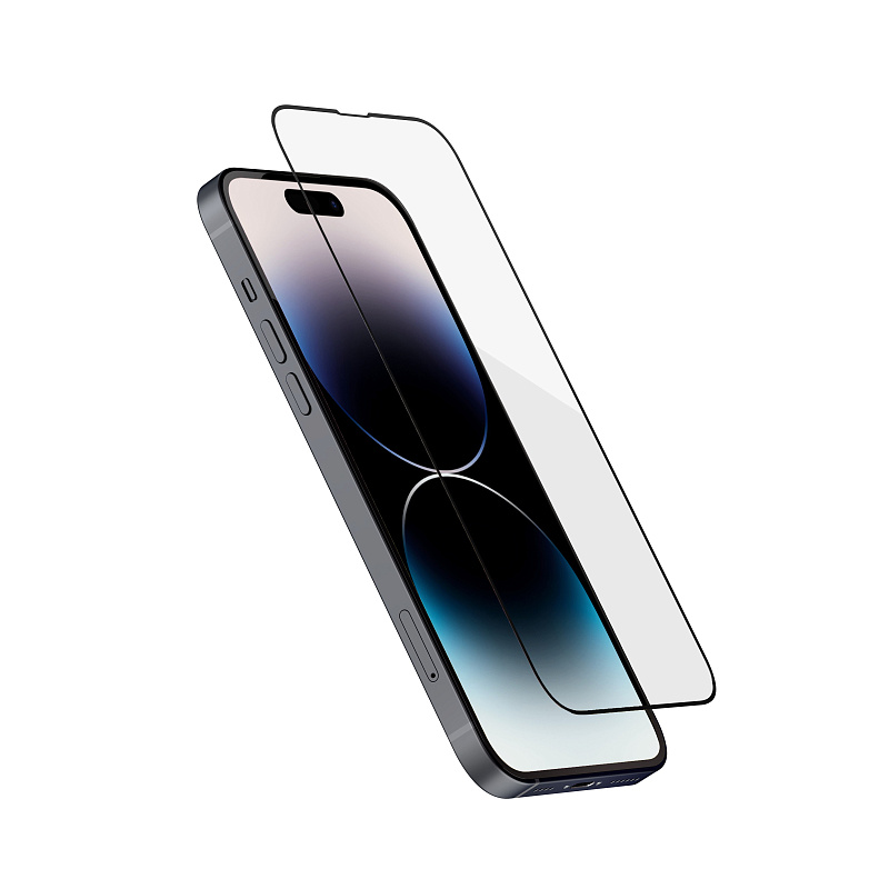 Стекло защитное  uBear Extreme 3D Shield  для  iPhone 14 Pro, алюмосиликатное, чёрный