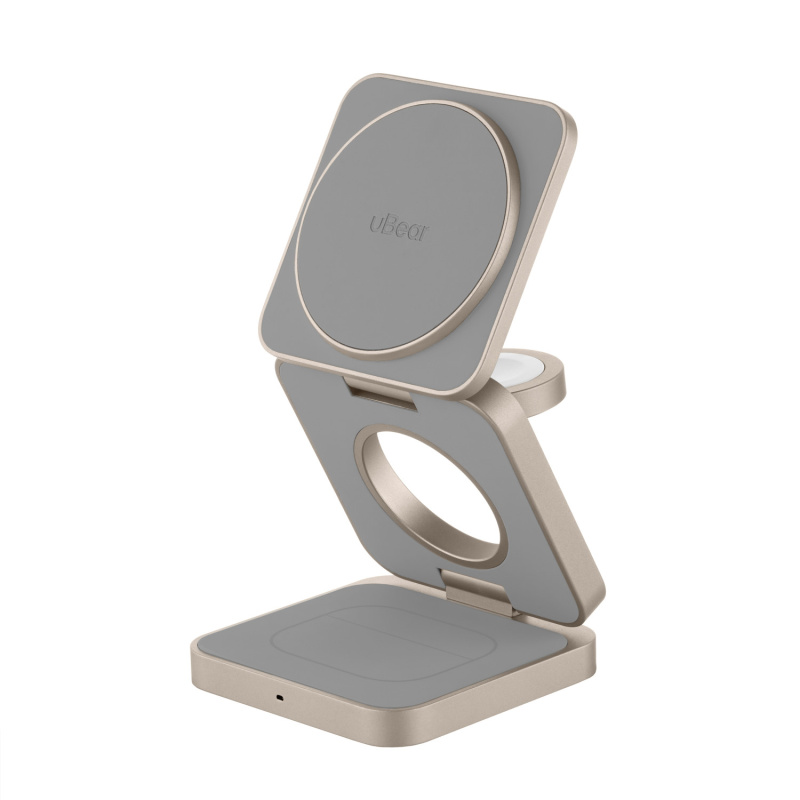 Фото Беспроводное зарядное устройство uBear Balance с поддержкой MagSafe, натуральный титан Фото Беспроводное зарядное устройство uBear Balance с поддержкой MagSafe, натуральный титан