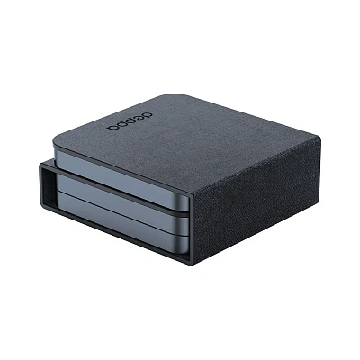 Фото Беспроводная зарядная станция Deppa Mini Fold 3 в 1, черная Фото Беспроводная зарядная станция Deppa Mini Fold 3 в 1, черная