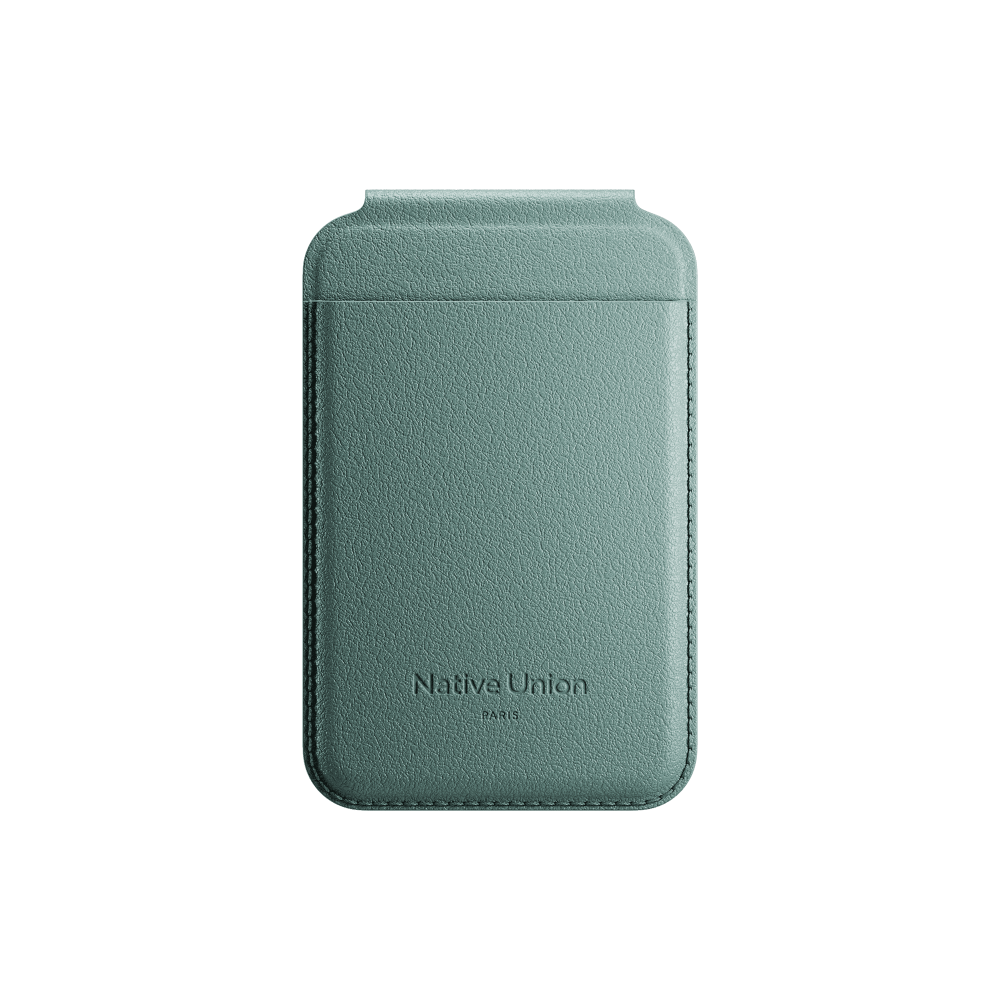 Фото Чехол-бумажник Native Union Active Wallet Stand, зеленый сланец На фото изображено Чехол-бумажник Native Union Active Wallet Stand, зеленый сланец