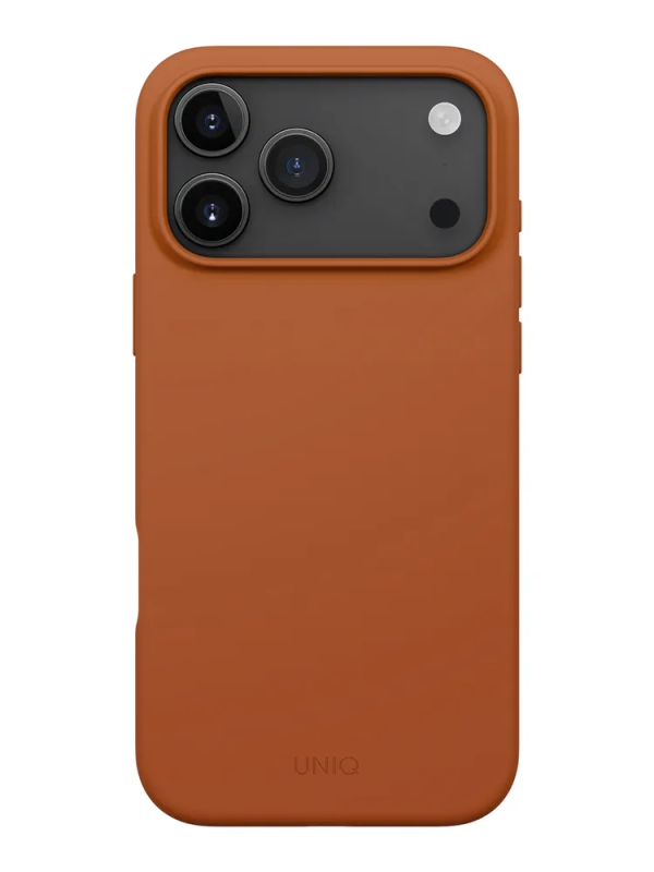 Фото Чехол Uniq Lino MagSafe для iPhone 17 Pro Max, оранжевый Фото Чехол Uniq Lino MagSafe для iPhone 17 Pro Max, оранжевый