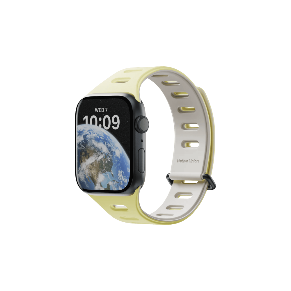 Фото Ремешок Native Union для Apple Watch Magnetic 38/40/41мм, желтый/серый На фото изображено Ремешок Native Union для Apple Watch Magnetic 38/40/41мм, желтый/серый