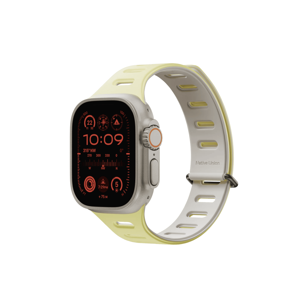 Фото Ремешок Native Union для Apple Watch Magnetic 42/44/45/49мм, желтый/серый Фото Ремешок Native Union для Apple Watch Magnetic 42/44/45/49мм, желтый/серый