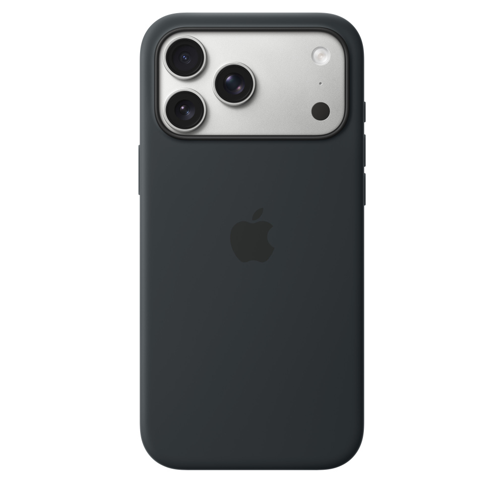 Фото Чехол защитный Apple Silicone Case with MagSafe для iPhone 17 Pro Max, чёрный На фото изображено Чехол защитный Apple Silicone Case with MagSafe для iPhone 17 Pro Max, чёрный